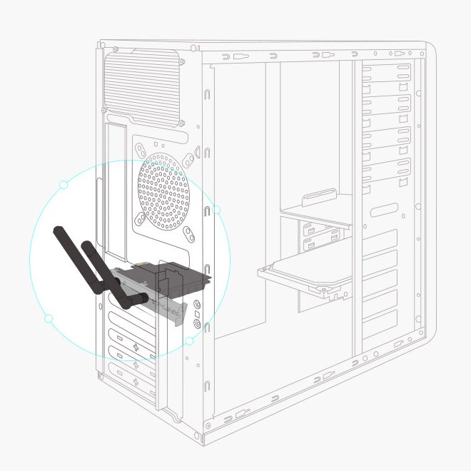 Card mạng không dây TPLINK T6E PCI EXPRESS WIFI AC1300