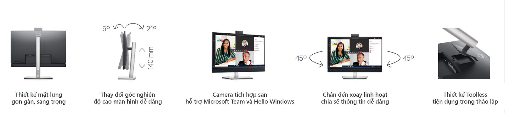 Màn hình Dell 24 Inch C2422HE tích hợp Webcam